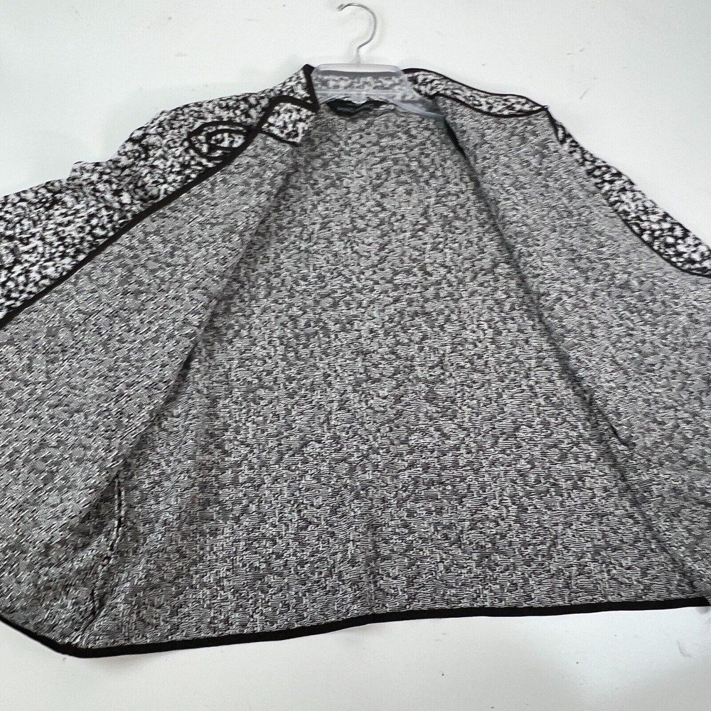 Ming Wang‎ Blazer Womens White Black Mandarin Collar 3/4 Sleeve Knit Jacket PXL - Picture 5 of 12